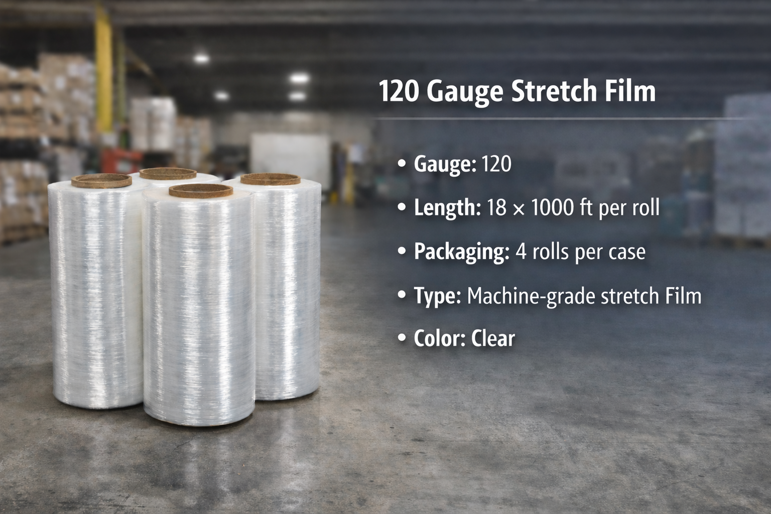 Stretch Wrap (120 Gauge) (18inx1000ft)