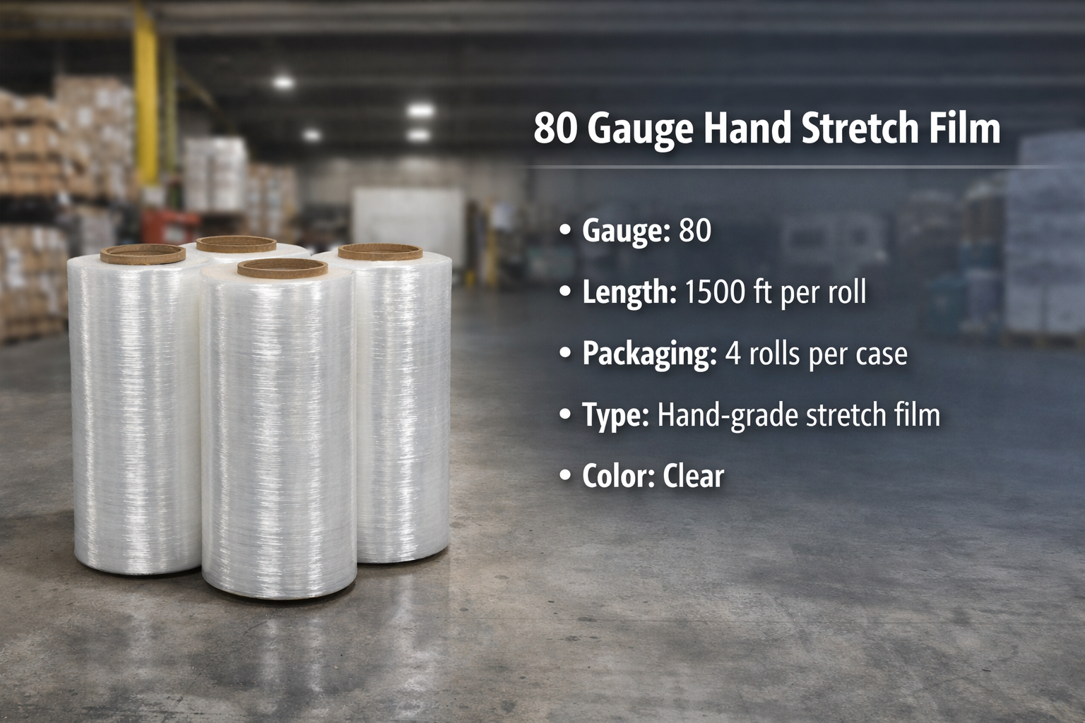 Stretch Wrap (80 Hand Gauge) (1500ft)